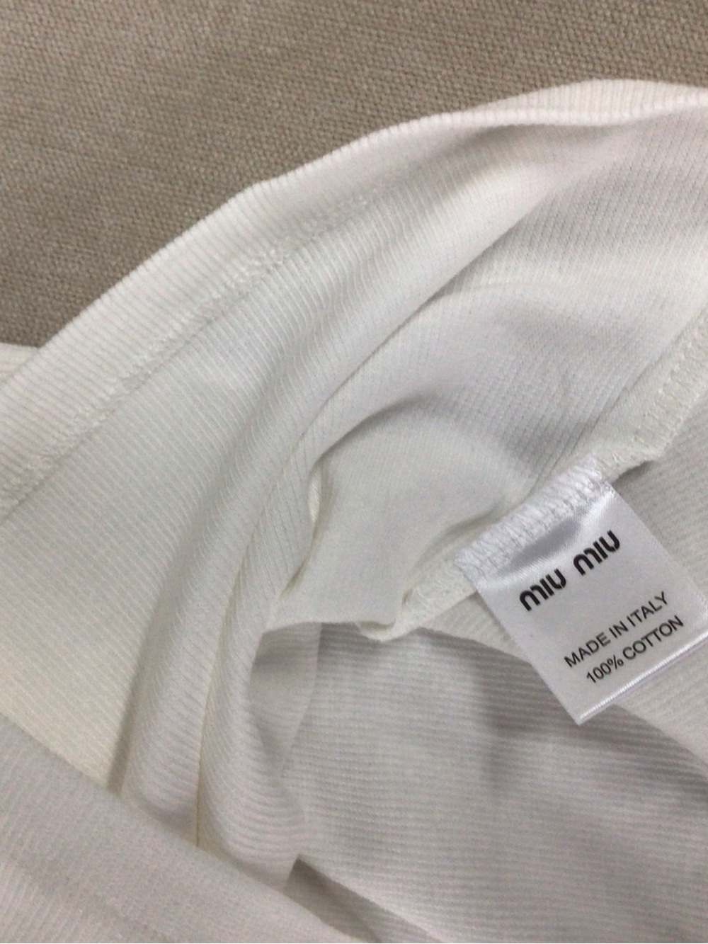 Miu Miu White Tank Top with Black Logo - Picture 6 of 8